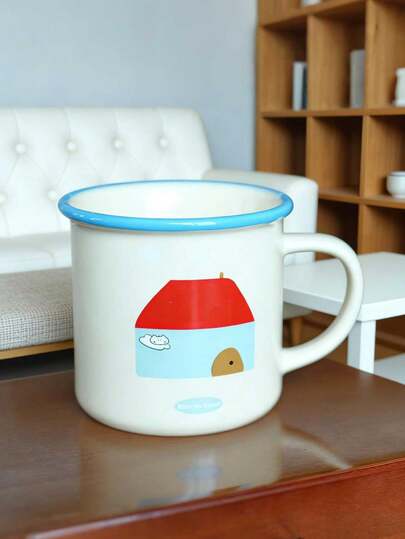 INS Style Korean Ceramic House Mug, Suitable As Coffee Cup, Milk Cup, Breakfast Cup, Couple Or Best Friend Gift