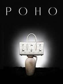 Bolso de mano mediano personalizado de lujo de la marca POHO - Blanco - Blanco - Ver 3