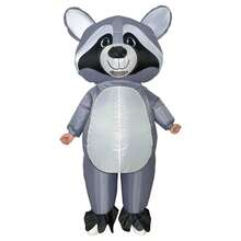 Gray Raccoon Mascot Character Costume Inflatable Suit, Cartoon Animal Walking Doll Costume, Anime-Themed Carnival Party Fun Costume - Multicolor - View 6