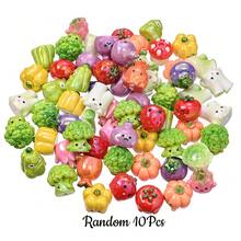 5/10pcs Assorted Resin Fruit & Vegetable Beads, Random Bright Multicolor Small Decorative Beads, Suitable For Decorations, DIY Jewelry Making And Holiday Party Accessories - Multicolor - View 10