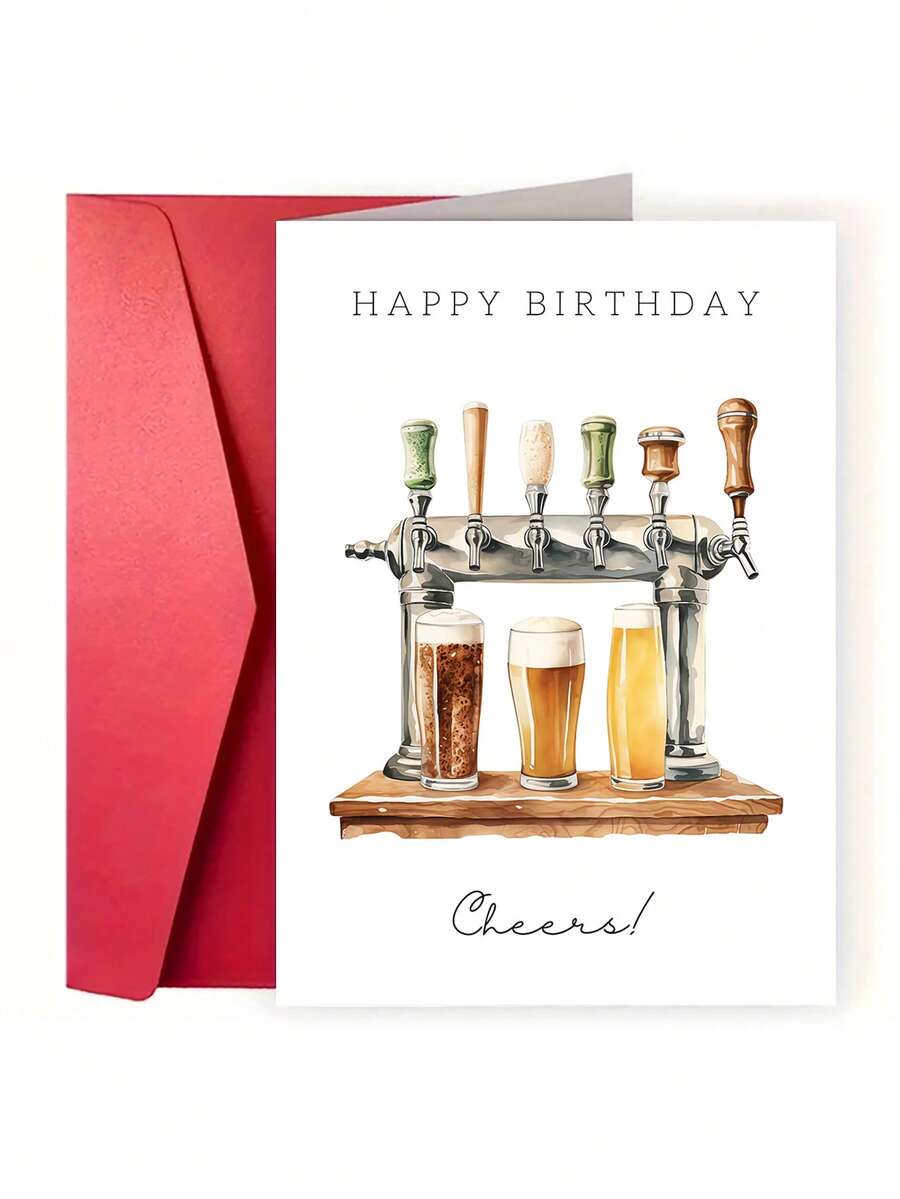 1 Thiệp chúc mừng sinh nhật hình ly bia – Thiệp chúc mừng ly bia dành cho bố, chồng, bạn trai, con trai, ông, chú, bạn bè - nhiều màu - Xem 1