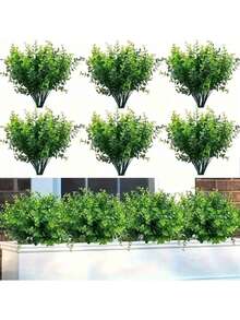 10 pezzi di decorazioni natalizie artificiali in verde, foglie di felce di Boston finte resistenti ai raggi UV, adatte per decorazioni interne/esterne, cucina/stanza, decorazioni murali, giardino primaverile/estivo - Verde - Visualizzare 2