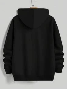 Men'S & Women's Black Hoodie With Anime Character Print, Hoodies For Men, Spring Outfits For Women, Men's Round Neck Hoodie With Anti Social Club Sad Boyz Print, Kangaroo Pocket And Drawstring, Long Sleeve, Loose And Casual, Ideal For Gifting As Men's Clothing, Single-Sided Printing - Black 3 - View 4