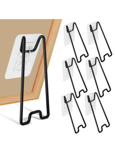 2pcs Adjustable Metal Photo Frame Stands - Self-Adhesive Stainless Steel Holders For Easy Photo And Art Display, Ideal For Art Lovers. Features Clip Design, Suitable For Home Decor, Office And Events. - Multipurpose Photo Frame Alternative, Stylish Appearance | Sturdy Clip Design.