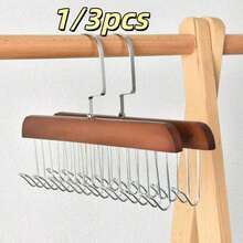 3pcs Multifunctional Wooden Hanger, 8 Hooks, 360 °   Rotation, Space Saving, Can Hang Bras, Shirts, Underwear, Vests, Hats, Ties, Straps And Other Clothing. Seamless Hanger, Suitable Back To School, Study Supplies, Also A Birthday, Anniversary, Valentine's Day,, Halloween, Teacher's Day, Graduation Ceremony, Back To School, Thanksgiving And Other Occasions. 12SF - Multicolor - View 9