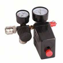 Interruptor de presión de compresor de aire de 220 V, válvula reguladora de controlador de 4 orificios de 1/4 de pulgada - A - Ver 6