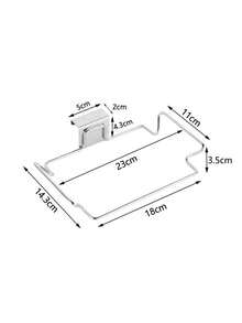 Stainless Steel Trash Bag Holder, Kitchen Cabinet Organizer Hanging Trash Can Rack, Towel & Dishcloth Holder - Multicolor - View 8