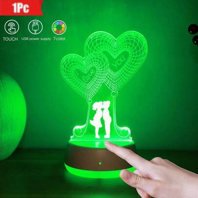 1pc USB Powered 3D Modern Romantic Balloon Lovers LED Night Light, Suitable For Bedroom, Office And Various Room Types - Creative Gift Lamp Suitable For Gifting To Her, Anniversary, Birthday, Valentine's Day, Christmas, Wife, Mother, Girlfriend, Boyfriend