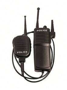 4件套角色扮演道具，包括帽子、领带、对讲机和手套，万圣节角色扮演派对服装配件 - 彩色 - 查看 10