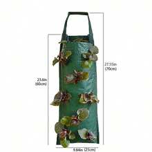 [1pc UV Hanging Flower Planter] 1pcsHanging Flower Strawberry Planting Bags, Planting Fruits, Herbs, Flowers, UV Treatment, Green, 8 Planting Openings - Multicolor - View 6