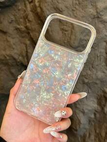 1pc Luxury Shell Pattern Laser Phone Case For IPhone12 13 14 15 16 17 Pro Max Plus IMD Shockproof Bumper Cases Cover - Color - View 6