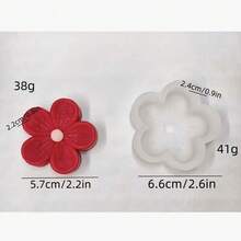 1pc Flower Scented Candle Resin Silicone Mold, Cherry Blossom, Four-Leaf Clover, Daisy Floral Plaster Scented Silicone Mold - White - View 1