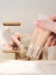 2/3pcs,Dripper Hose, Squeeze Sub Bottle, Travel Liquid Foundation Essence Lotion Sub Bottle, Portable Cosmetics Small Empty Tube - View 3