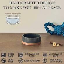 Mora Ceramic Pet Bowl Size Small - Food/Water Dish For Puppy Dogs, Cats, Guinea Pig, Rabbit, Hamster, Snake, Ect. 11oz Or 2 Cups - Basic Bowls For Your Dog Or Cat, Mix And Match For A Set - Charcoal - ColorA - 查看 3