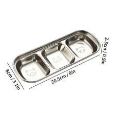 1 chiếc đĩa đựng nước chấm bằng thép không gỉ 304 có ngăn, đĩa đựng gia vị đa năng 2/3/4 ngăn, đĩa phục vụ đa dụng cho nước chấm, muối, giấm và đường, đĩa đựng gia vị có thể xếp chồng lên nhau, thích hợp cho nhà bếp gia đình, nhà hàng, tiệc nướng và lẩu. - Nhiều màu - Xem 14