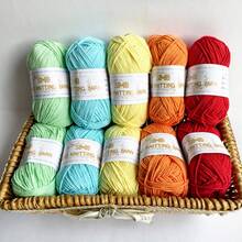 10-Color Bag Making Kit (60% Cotton 40% Acrylic, 400g/Bag) Mixed Color Milk Cotton Yarn, Suitable For Spring, Summer, Autumn And Winter DIY Handcraft, Holiday Decorations, DIY Knitting Projects, Includes 3mm Crochet Hook In Random Color - 3064-d - View 19