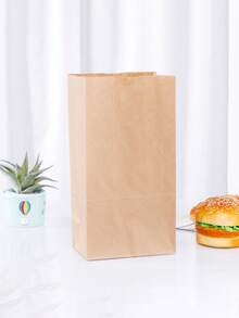 10/25/50个装牛皮纸防油食品袋，一次性汉堡三明治包装纸袋，烘焙零食外卖袋，迷你牛皮纸袋，耐用棕色纸袋，小型饼干派派对礼品袋 - 彩色 - 查看 7