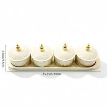 1 Set Milky White/Transparent Round Plate Set, Snack Nut Candy Storage Dish, Luxury Holiday Food Container Set, Reusable - Milky White - View 15