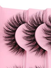 HINARIN 10对装 D卷猫眼假睫毛 蓬松3D人造貂毛假睫毛 浓密丰盈假睫毛，宛如嫁接睫毛 魅力纤细卷翘假睫毛条，睫毛，假睫毛，假睫毛 - 黑色 - 查看 4