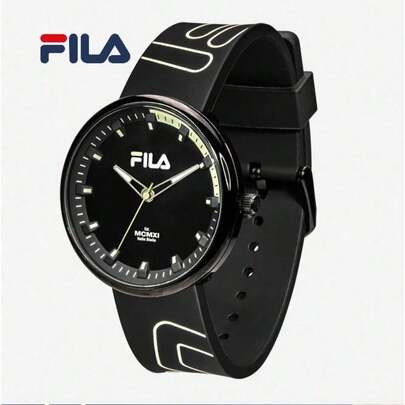  FILA 38-344 Color Block Line Silicone Quartz Watch 40mm Large Dial 30M Waterproof Student Couple Wristwatch