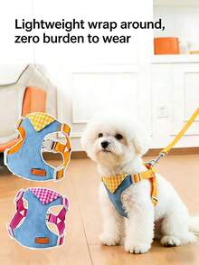 1pc Dog Harness Leash, Chest Strap Style For Small Dogs Like Poodle And Bichon Frise, Pet Supplies - Multicolor - View 5