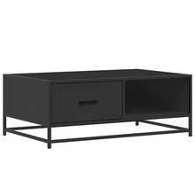 Coffee Table Black 90x57x35 Cm Engineered Wood And Metal - Black - View 2