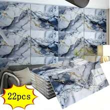 Deluxe 3D Marble Effect Vinyl Wall Tiles - 10/30pcs Set, Self-Adhesive, Waterproof, Easy To Clean, Multi-Functional For Kitchen, Bathroom, Living Room, Bedroom - Polyester, No Electricity Needed - Tile Stickers - View 13