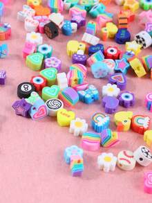50/100Pcs Polymer Clay Beads, Ball Flower Animal Polymer Clay Beads For Jewelry Making, DIY Bracelet Necklace Earrings Jewelry Making Supplies Accessories - Acrylic Beads - View 7