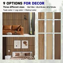 12pcs Polyester Fiber Acoustic Panels, Size 30x30x0.9cm, PVC Film Covered, 3D Cut Wall Decor Suitable For Indoor Walls And Ceilings - Walnut - View 2