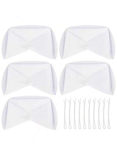 可折叠白色护士帽及帽夹套装，适用于护理行业、万圣节、嘉年华和舞台主题服装配饰（女性款）。