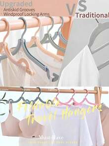 20/10/8/6/5/3/1 件装旅行衣架，便携式可折叠衣架，无夹子，可折叠晾衣架，可折叠旅行衣架，防滑设计，零售店防滑晾衣架，邮轮必备（颜色随机） - 彩色 - 查看 8