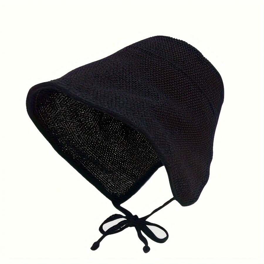 1 Piece Women's Straw Wide Brim Sun Hat, Spring Summer Lace-Up Vintage Cute Big Brim Sunshade Hat - Màu be - Xem 1