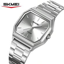 Reloj de cuarzo clásico de alta calidad para hombres Skmei 2638, con correa de acero inoxidable original y resistente al agua, diseño sencillo - Unitalla - Ver 15