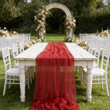 1 Piece Dreamy Crystal Sheer Table Runner30*300cm/11.8*118inchDecorative Valance For Living Room Bedroom Kitchen Area Coffee Shop Bakery Beauty Salon Boutique Dresser Cozy Studio Casual Dining Space Small Styling Warm Home - Multicolor - View 7