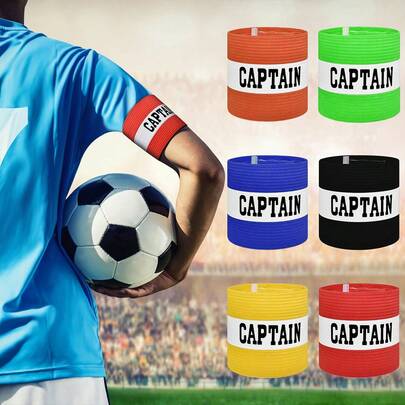3pcs Striped Football Armbands - Wear-Resistant Elastic Design - Adjustable Nylon Strap - Sports Training Sleeve Badge, Exclusive For Football Team Captains