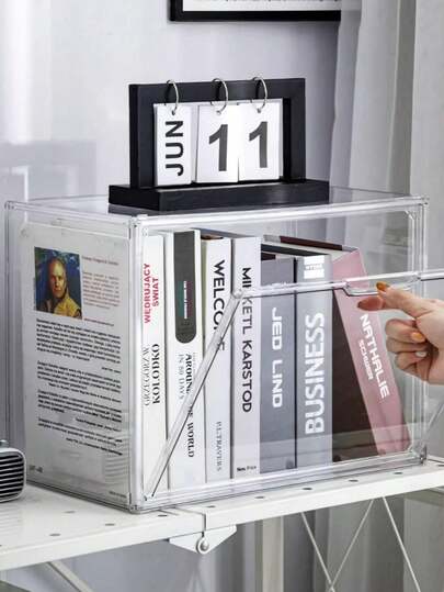 1 Hộp đựng đồ đa năng bằng acrylic trong suốt, Hộp đựng hồ sơ để bàn trong suốt - Hộp đựng sách và văn phòng phẩm đa năng, Hộp đựng đồ bằng nhựa - Hộp trưng bày chống bụi, Thích hợp cho bàn làm việc văn phòng, học tập tại nhà, đựng đồ dùng học tập - Khay đựng giấy dạng mô-đun - Tổ chức không gian làm việc - Kệ trưng bày sách - Vật dụng cần thiết cho văn phòng - Hộp đựng đồ dùng tối giản trên bàn làm việc - Vật dụng cần thiết cho năm học mới