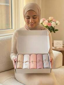 7pcs (5 Headbands + 2 Scarf Clips) Fashion Women Scarf Set, Headband & Scarf Gift Set - Multicolor - View 6