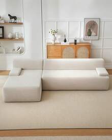 Techigher Modular Sectional Sofa, L-Shaped Corner Couch With Chaise, Boneless Couches, Sofa Bed For Living Room Bedroom, No Assembly Required, Compressed Packaging - Beige - View 3