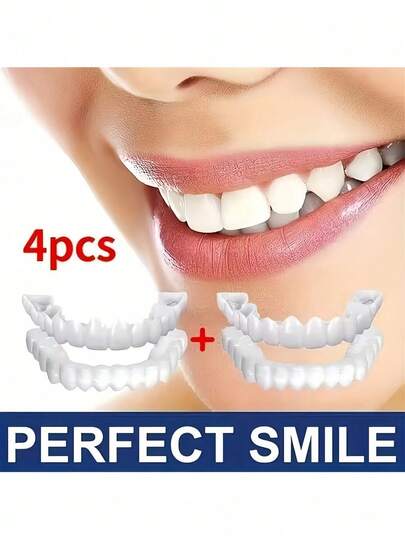 2pcs Temporary Tooth Veneers Kit, Whitening Replacement Teeth, Temporary Tooth Replacement, White Repair And Installation Set
