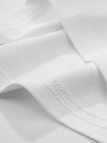 A Cut-And-Sew T-Shirt With A -Style Design, A Casual Printed Round Neck All-Match T-Shirt, Suitable For Everyday Wear In Spring And Summer, Suitable For Both Men And Women - 白色 - 查看 9