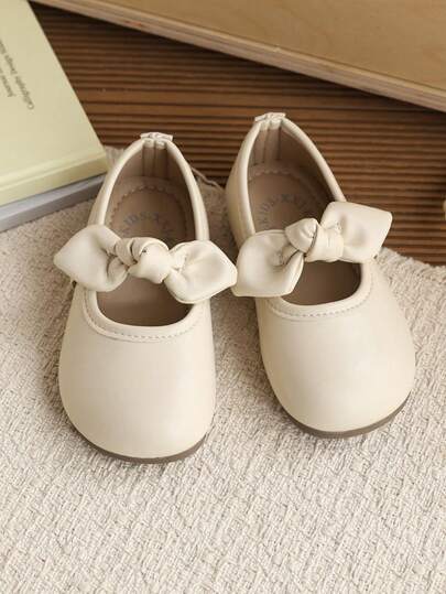 1 Pair Versatile Princess Shoes, Suitable For Toddler And Big Kids To Wear Indoors For Parties Or Outdoor Performances, Elegant And Minimalist Girls Leather Shoes