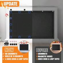 CADARA - Manta bloqueadora de chimenea para evitar la pérdida de calor durante la noche tapón de chimenea ahorra energía cubierta de chimenea negra 33 pulgadas de ancho x 29 pulgadas de alto - como en la foto - Ver 4