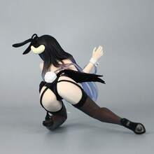 Albedo Bunny Girl Action Figure - Black Bunny Suit With Horns & Wings, Overlord Anime Peripheral Desktop Decoration - 1PC - View 5