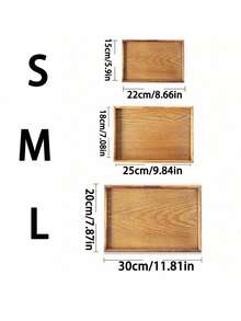 1个黑色木质长方形/圆形托盘，家用餐盘，酒店餐厅咖啡盘，茶盘，水果、寿司、牛排、面包、甜点木质展示盘，透明纹理杯垫 - 淺木色 - 查看 9