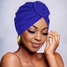 女士头巾帽，时尚蜗牛帽波西米亚风头巾帽 - 彩色 - 查看 24