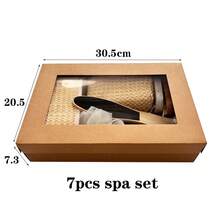 Bath Set, Seven-Piece Set, Bath Towel, Bath Brush, Grindstone, Sisal Bath Flower Set, Holiday Gift Box, Gift. - 7件套 - 查看 7