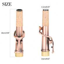 Set de 2 tapas de boquilla de saxofón de metal curvo, que incluye tipos curvos y rectos - Multicolor - Ver 5