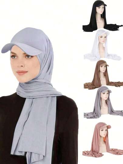 1pc Fashion Chiffon Baseball Cap Scarf, Solid Color Sports Headband, Casual Breathable Soft Quick-Wear Headscarf, Best Mother's Day Gift