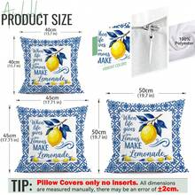 4 vỏ gối trang trí in một mặt họa tiết chanh, chất liệu nhung màu đào, 100% polyester, thích hợp cho phòng khách, ghế sofa, phòng ngủ - Trang trí đa không gian, không kèm ruột gối, kích thước 40x40cm/45x45cm/50x50cm - Chủ đề văn bản chanh - Xem 2
