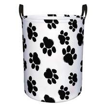 1PC Laundry Basket Bow / Palm Leaf / Puppy Paw / Whale Shark Foldable Laundry Basket With Handle Clothes Storage Box Suitable For Home Bedroom Bathroom College Dormitory - Multicolor - View 15